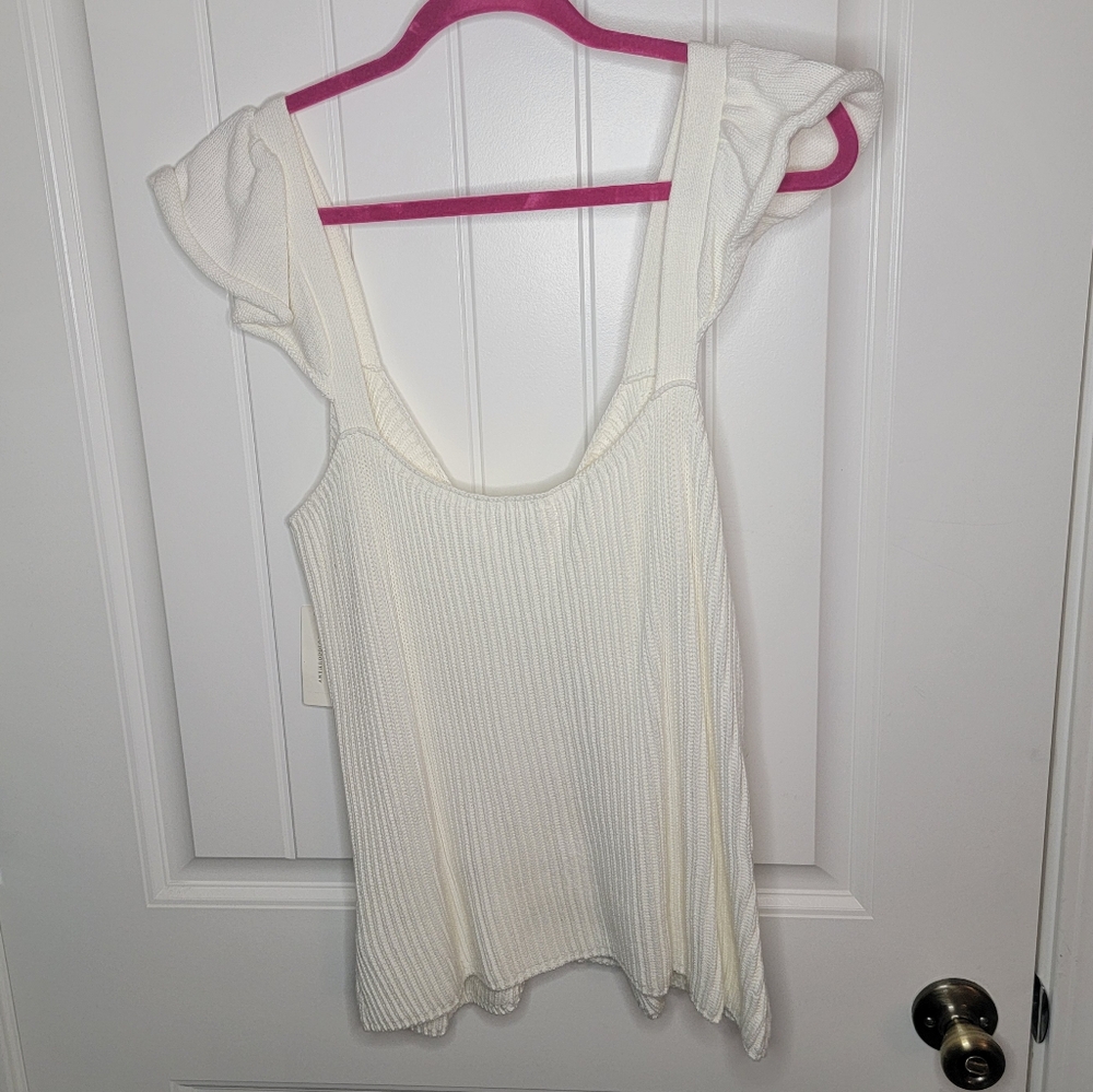 Anthropologie Off the Shoulder, Sleeveless Top, Women's XL, White NWT - Picture 4 of 4